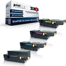 4 x Print-Klex Toner Cartridges Compatible with Dell C1660w C1660 w C 1660 w (All 4 Colours) Black Cyan Magenta Yellow