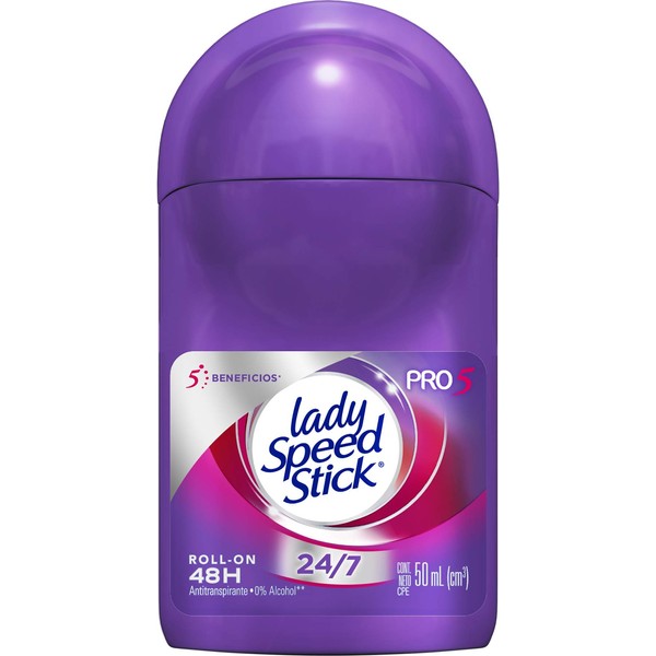 Lady Speed Stick Antitranspirante Pro, 5 en 1 Roll On, 50 ml