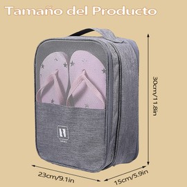 Bolsa de Zapatos de Viaje, Bolsa de Zapatos de Gran Capacidad para 3 Pares de Zapatos, Bolsa Portátil de Zapatos con Asa, Bolsa para Zapatos para Casual Viajes y Uso Diario (Negro)