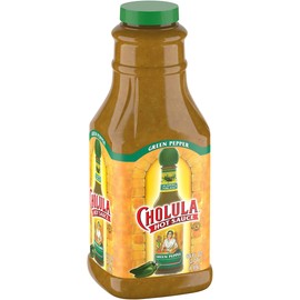 Cholula Green Pepper Hot Sauce, 64 fl oz - One 64 Fluid Ounce Bulk Container of Green Jalapeno Hot Sauce, Perfect for Eggs, Fried Chicken, Tuna and More