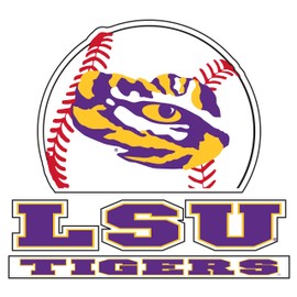 LSU Decal (LSU Tigers Baseball Decal (4",6"), 4 in)
