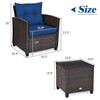 Tangkula 3 Pieces Patio Furniture Set, PE Rattan Wicker 3