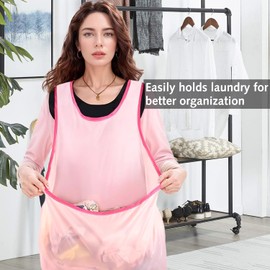 DILUSILK Laundry Apron With Pouch,Wearable Laundry Apron With Large Pocket,Portable Clothes Drying Apron,Washing Apron For Clothes,Garden Apron cross back apron Gardening Apron