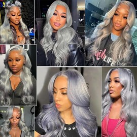 Grey Human Hair Bundles Gray Body Wave Bundle Silver Human Hair 3 Bundles 20 22 24 inch Brazilian Remy Gray Bundle 300g