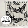 Moth Shower Curtain Hooks,12 Pcs Black Death Moth Skull Shower