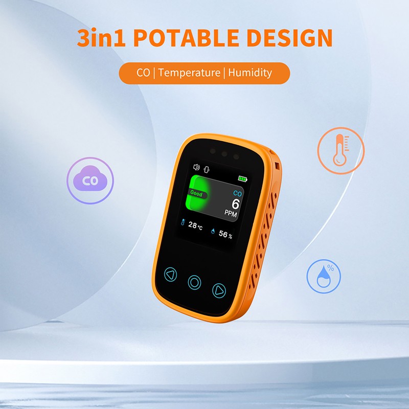 3in1 Air Quality Tester CO Temperature Humidity Detector NDIR Sensor