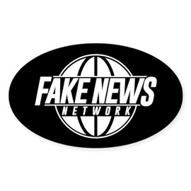 CafePress Fake News Network Oval Car Bumper Sticker