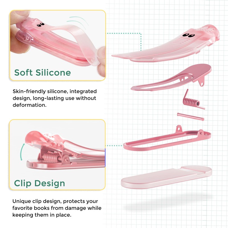 3pcs Automatic Bookmark, Book Marks for Reading Women, Non-Slip Visualized