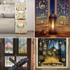 AhfuLife Ramadan Mubarak Window Stickers, 9 Sheets Reusable Eid Mubarak