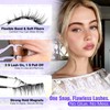 Lanflower Magnetic Eyelashes with Applicator, Mangetic Eyelashes Natural Look, Wispy