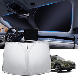 VEIROOM Windshield Sun Shade for Subaru Crosstrek 2024-2025, Foldable Car Sunshade 2 Layes Reflective Polyester Block UV Sunshade for Crosstrek 2025 2024 Accessories