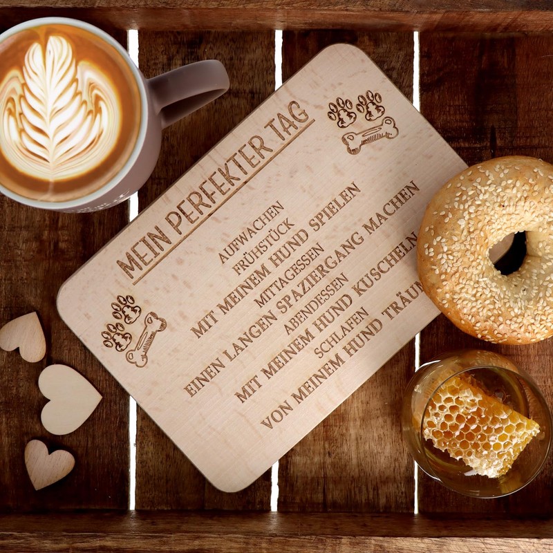 Spruchreif Breakfast Board Dog Bread Board with Engraving, Gifts for