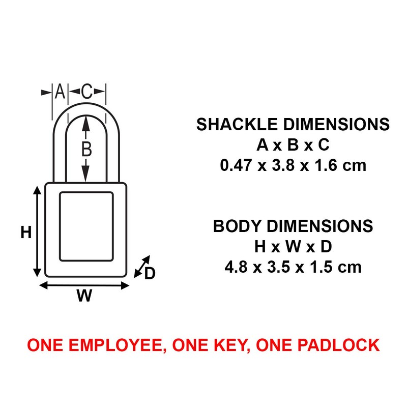 Master Lock Safety M/Lock Lockout Padlock RED KA 12F001 S31KARED,