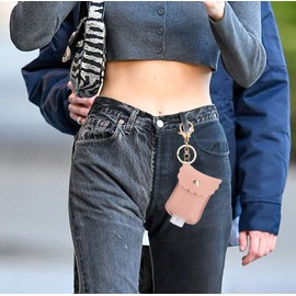 LDIWEE Hand Sanitizer Holder, 3 Pack Mini Hand Sanitizer Bulk Holder, Portable Squeeze Bottles 2oz with Leather Case Keychain