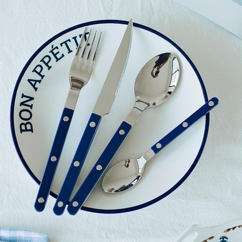 Rivet ABS Faux Wood Handle Silverware Set - 6-Piece Stainless