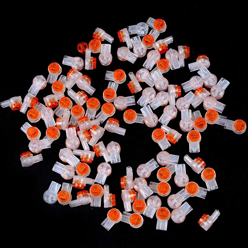 DGZZI UY2 Gell Connector 100PCS Waterproof Orange Clear Twin Blade