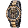 Dentily Men's Wood Watches Handmade Woooden Analog Quartz Skull Face