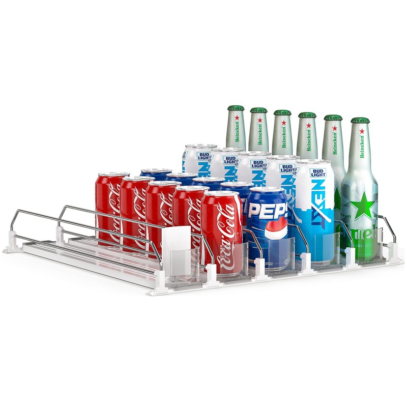 Soda Can Dispenser for Refrigerator,Self-Pushing Drink Organizer for Fridge, Width