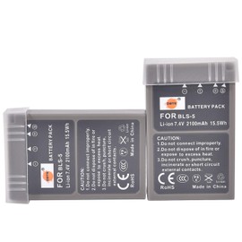 DSTE 2X PS-BLS5 BLS-5 Battery Compatible with Olympus OM-D E-M5 III E-M10 E-400 410 450 600 620 E-P1 P2 P3 PL2 PLE15 PM1 PM2 PL6 PL5 Stylus 1 Camera as BLS-50 E-M10 Mark III