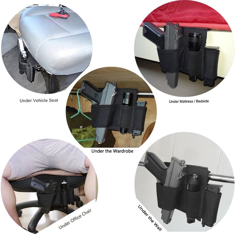 Bedside Pistol Holster, Tactical Bed Side Gun Holster, Under Mattress