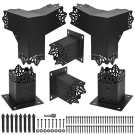 TPHUC Pergola Bracket, 15°Slanted Roof Wall Mount Pergola Bracket Kit, Raised Wood Shelving for 4"x4" (Inner Dimensions: 3.5"x3.5")