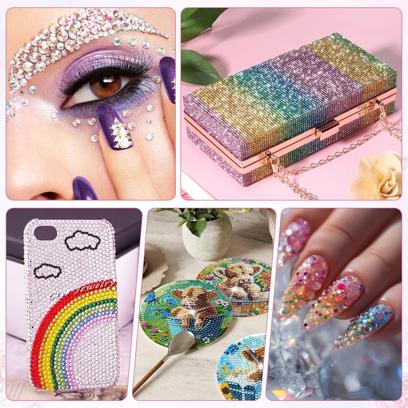 42 Colori Bedazzling Kit 32000 Strass da Incollare 3 mm