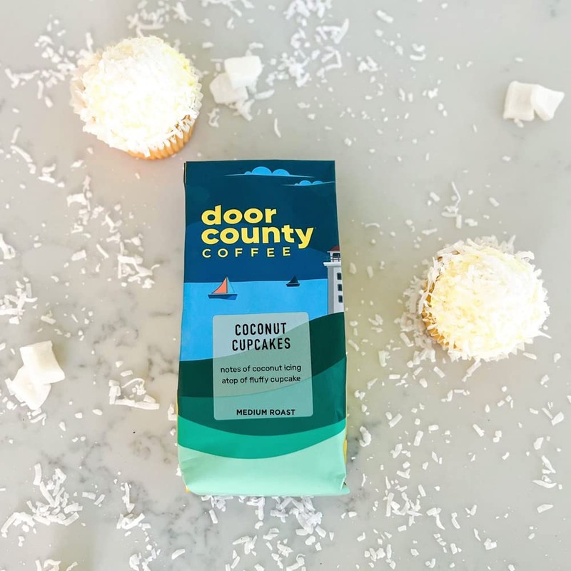Door County Coffee Coconut Cupcakes Flavored Ground - 10 oz