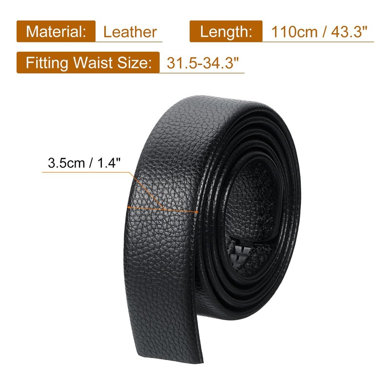 sourcing map Men Leather Belt Strap without Buckle Head, 1.4-inch