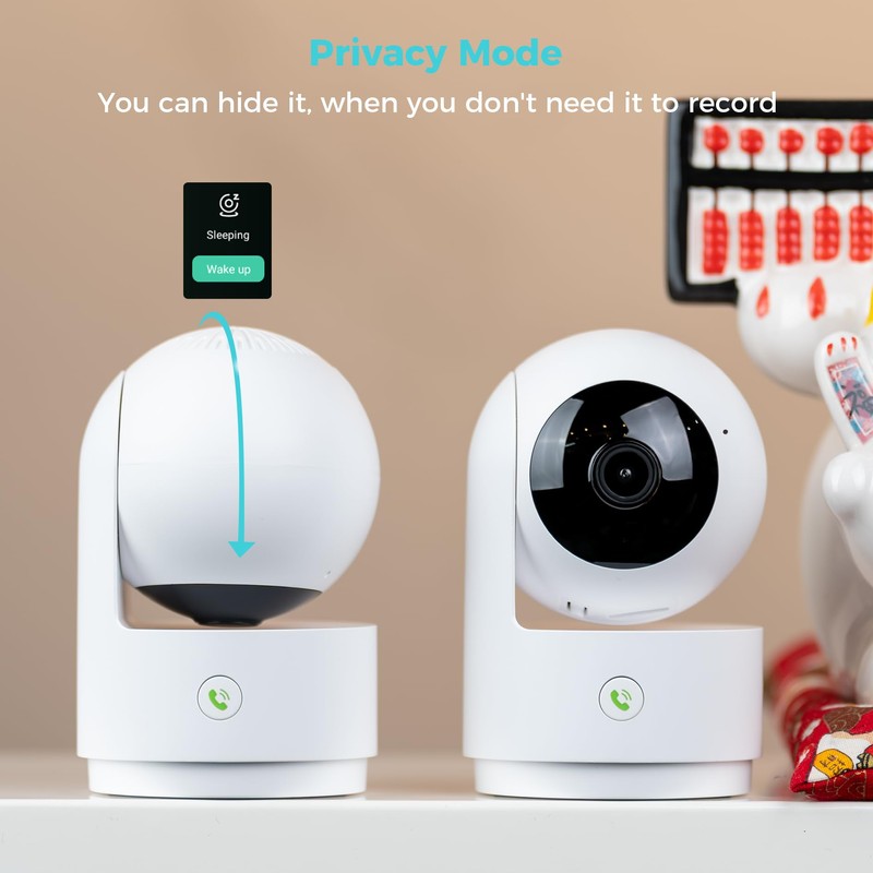 Vicohome 2K Indoor Security Wired Camera, Plug-in, AI Tracking, 24/7