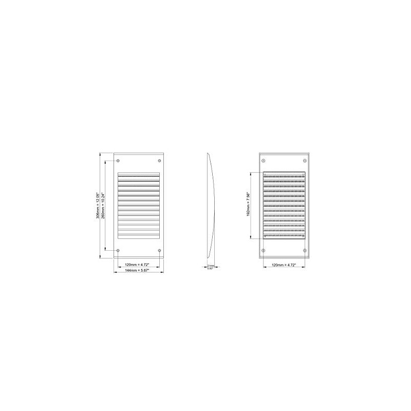 140x300mm / 5.5x12 inch Air Vent Cover - Ventilation Grille