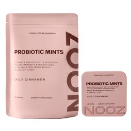 NOOZ Probiotic Mints Bulk Pack - Gut & Oral Health Support - Spicy Cinnamon | Boosts Immunity & Digestion, Freshens Breath - Sugar-Free, No Aspartame - Eco-Friendly Refill Pack, 150 Mints