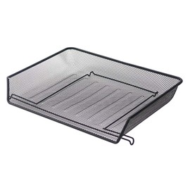 Brenton Studio Metro Mesh Self-Stacking Side-Loading Letter Tray, Black