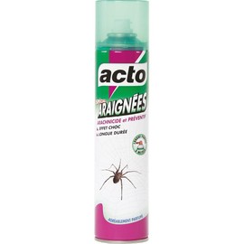 ACTO | AÉROSOL SPÉCIAL ARAIGNÉESLONGUE PORTÉE 3 MÈTRES | Contre toutes les espèces d’araignées jeunes et adultes qui envahissent la maison. | ARAI1