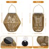 Solar Woven Hanging Lantern for Outdoor Decoration – Boho-Style LED