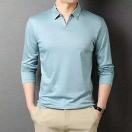 Johnny 남성패션 카라넥티 조니 솔리드 긴팔 티 터틀넥 스판 덱스 스킨 소재 기초 대중 DL1 [라이트블루] Men's Fashion Collar Neck T Johnny Solid Long Sleeve Turtleneck Spandex Skin Material Basic Public DL1 [Light Blue]