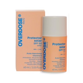 OVERDOSE | Protector solar facial con color | Protección UV | Con Vitamina E | Vegano | 50FPS