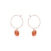 Sunstone Raw Nugget Hoop Earrings in 14k Rose Gold Fill