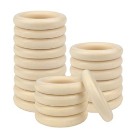 20 Pcs Unfinished Wooden Rings for Crafts, 70mm/2.7inch Natural Wood Rings Without Paint, Macrame Rings for DIY, Jewelry Making