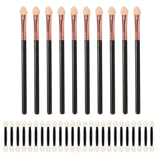 10 Sponge Lidschattensticks, 25 Doppelte Lidschattensticks, Multifunktionale Verschmutzungs-Make-Up-Pinsel, Bequeme Lidschatten-Applikatoren,