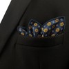 S&W SHLAX&WING Classic Handkerchief for Men Blue Orange Flower Pocket