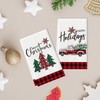 DHRUTI Truck Christmas Trees Tea Towels Christmas Kitchen Towels Tea