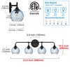 MELUCEE Bathroom Light Fixtures Black Vanity Light with Blue Striped