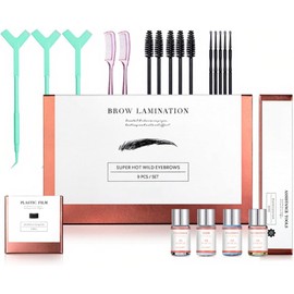 Kit de Elevación Cejas Set Permanente y Laminación DIY con Brochas para Pestañas Peines Película Plástica Estilizado Larga Duración Uso en Salón Hogar