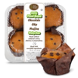 DIJAS Natural Foods Vegan16ct Muffins 100% Plant-based, non-GMO, No Preservatives, Artificial Colors, or Flavors, Delicious Snack and Breakfast Muffin (16 Muffins) (Chocolate Chip)