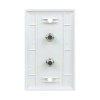 Construct Pro Wall Plate with Dual F-81 Connectors (White)