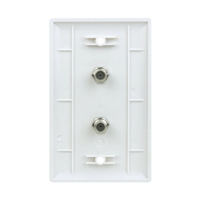 Construct Pro Wall Plate with Dual F-81 Connectors (White)