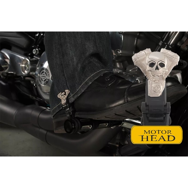 Biker Boot Straps 6" Motor Head Biker Boot Stirrups