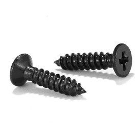 #4 x 5/8" Wood Screw 100Pcs 18-8 (304) Stainless Steel Screws Flat Head Phillips Fast Self Tapping Drywall Screws Black Oxide by SG TZH