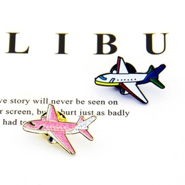 VEINTI+1 Airplane Pins | Abstractionist Plane Enamel Brooch Set | Glider Lapel Pins for Backpack Clothes Hat Jacket Badge Artist Kids Gifts (2 Plane)