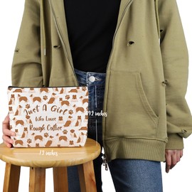 PYOUL Rough Collie Dog Lover Gift Who Loves Rough Collies Makeup Bag Collie Owner Cosmetic Bag Collie Mom Gift (Rough Collies Bag)
